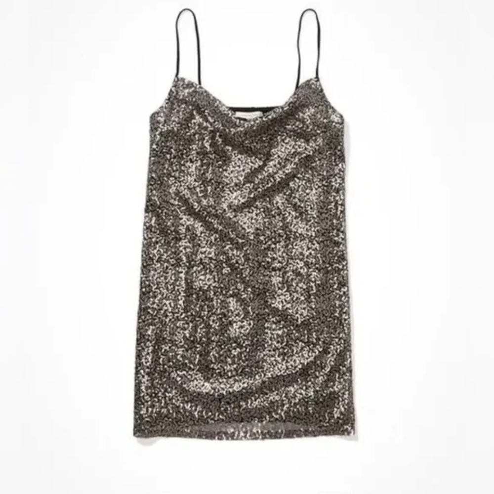 American Eagle Sequin Mini Slip Dress
